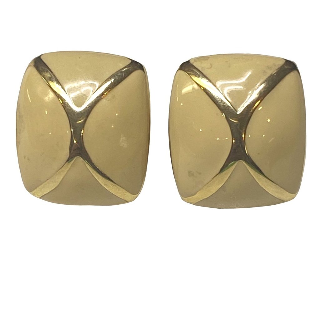 Napier Earrings Pierced Stud Tan Gold Color Vintage